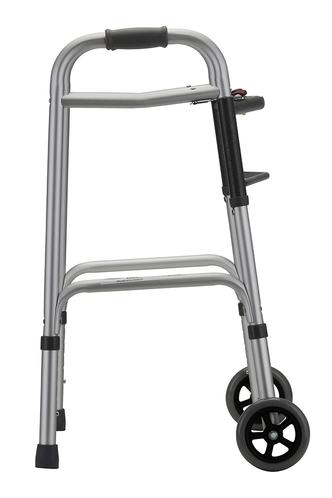 YOUTH FOLDING WALKER WITH 5" WHLS SIDE VIEW